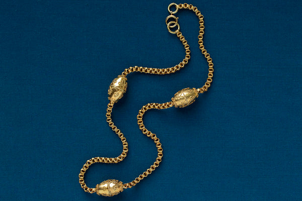 Victorian Etruscan Revival Gold Chain Necklace