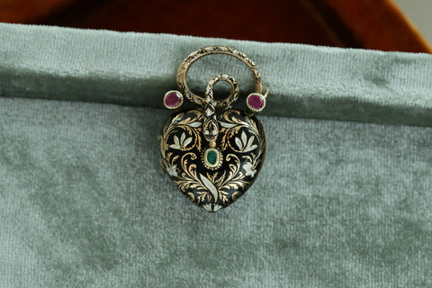 Georgian Snake Motif Enamel Padlock