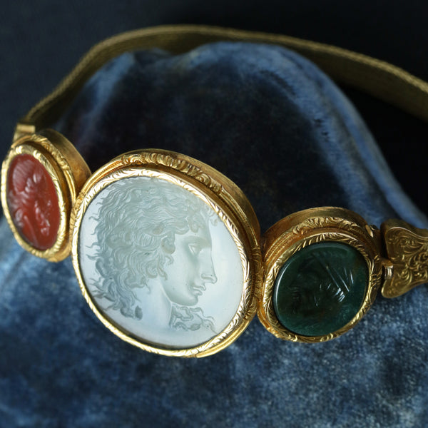 Antique Intaglio Gold Bracelet