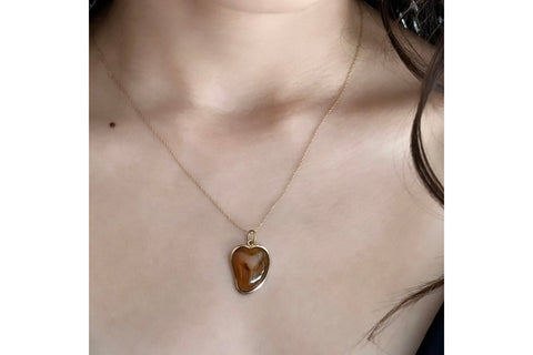 Late 19th Century Agate Witch's Heart Necklace