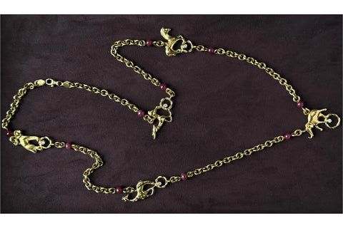 Vintage 18k Gold Animal Motif Chain Necklace