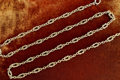 Late Victorian 'Lovers Knot' 18k Gold Chain