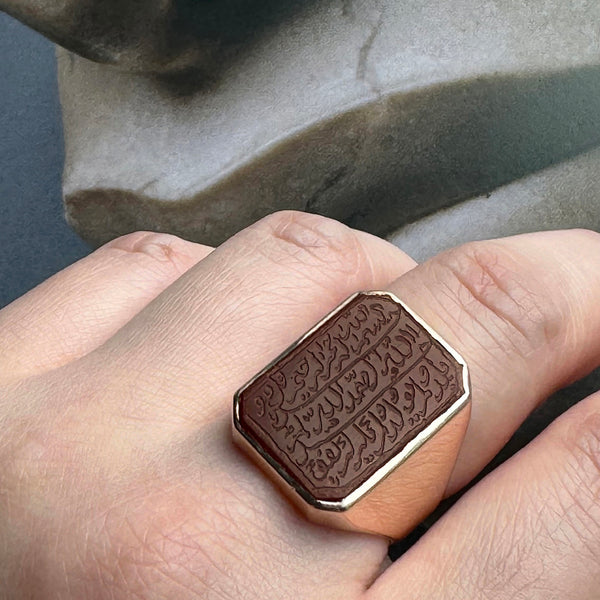 Carved Carnelian Prayer’s Ring