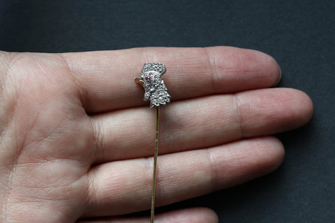 Edwardian Diamond Rooster Stick Pin