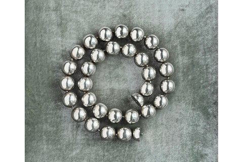 Chunky Vintage Sterling Silver Bead Necklace