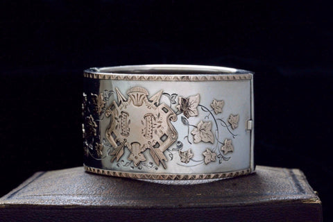 Wide Sterling Bangle with Coat of Arms