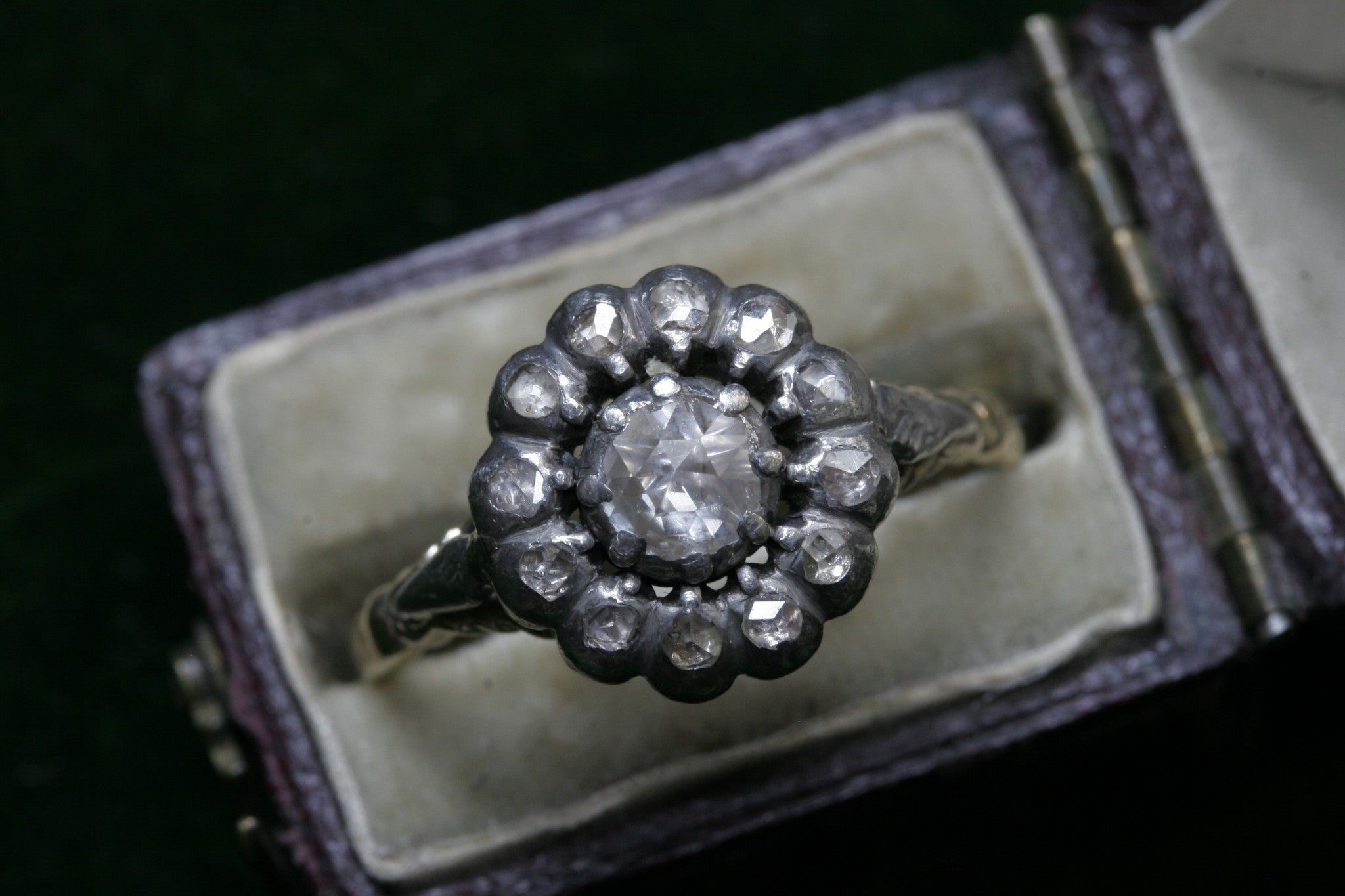ROCOCO Mid Georgian Era Garnet Mixed Old Cut DIAMOND Ring Rose Point C –  Mouse's House Antiques