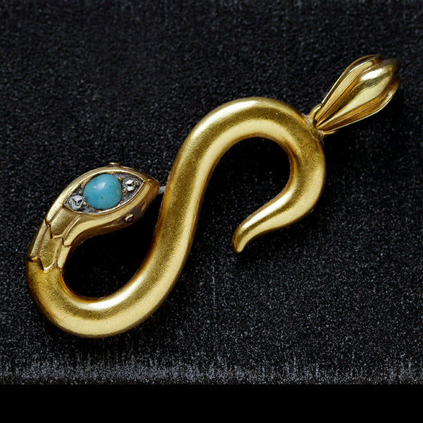LAELIUS Antiques – Victorian Turquoise and Gold Snake Bracelet
