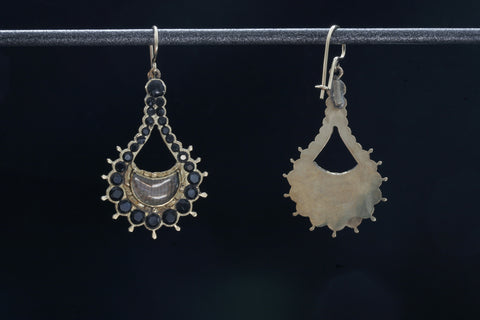 Victorian Jet and Hair Earrings