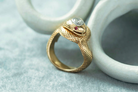 Early 20th Century Chunky Snake Ring