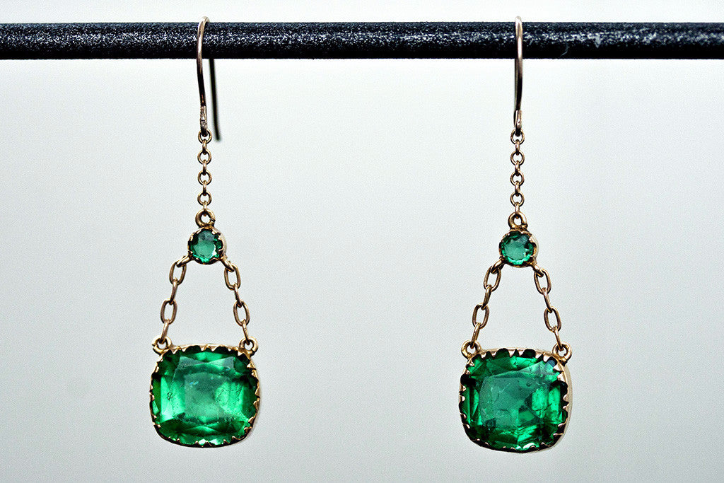 EAR YOU ARE! - A chic pair of emerald green earrings are sure to make anyone