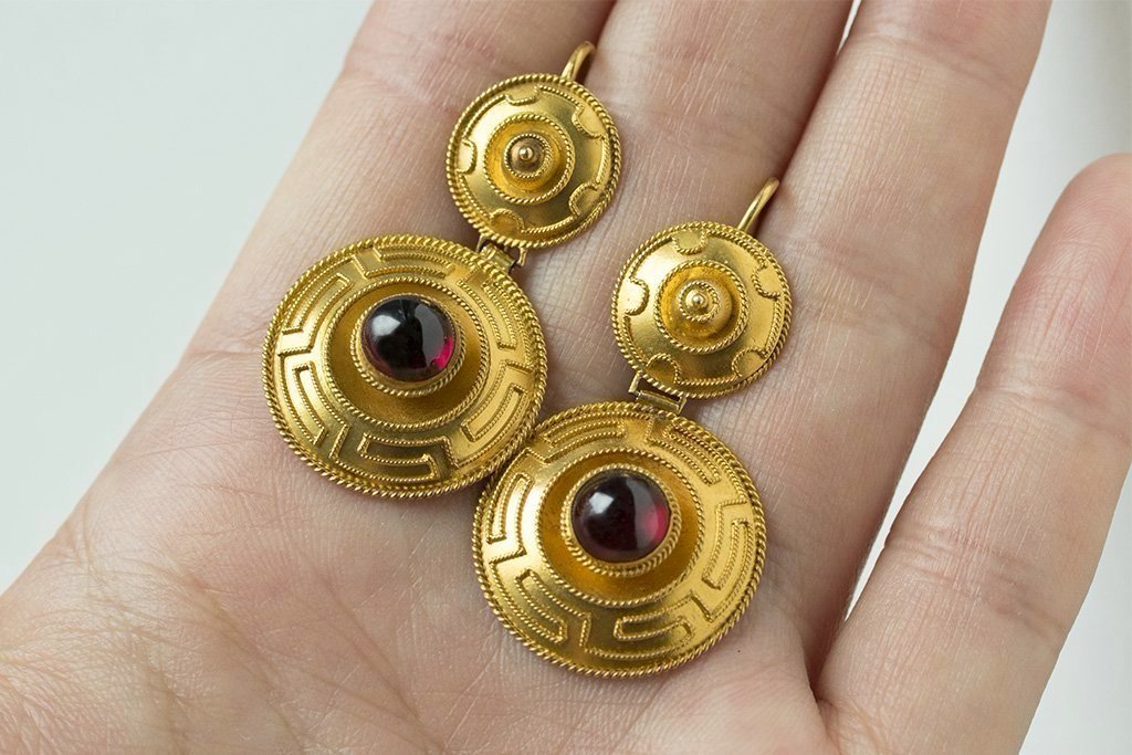 Acanthus Handmade Gold Hand, Lock & Key Earrings