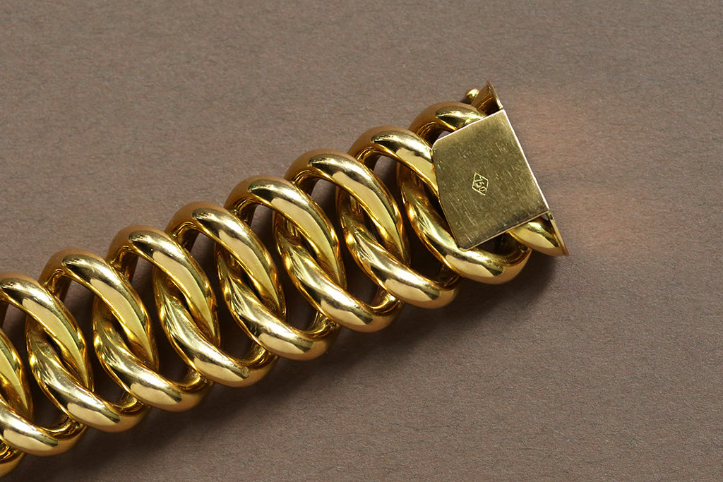 Vintage Italian 1960s 14K Gold Link Bracelet  Tenenbaum Jewelers