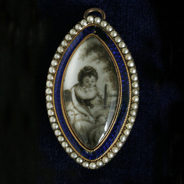 Georgian Miniature Mourning Brooch/Pendant