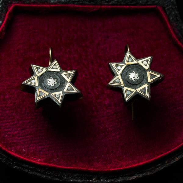 Victorian Piqué Star Earrings