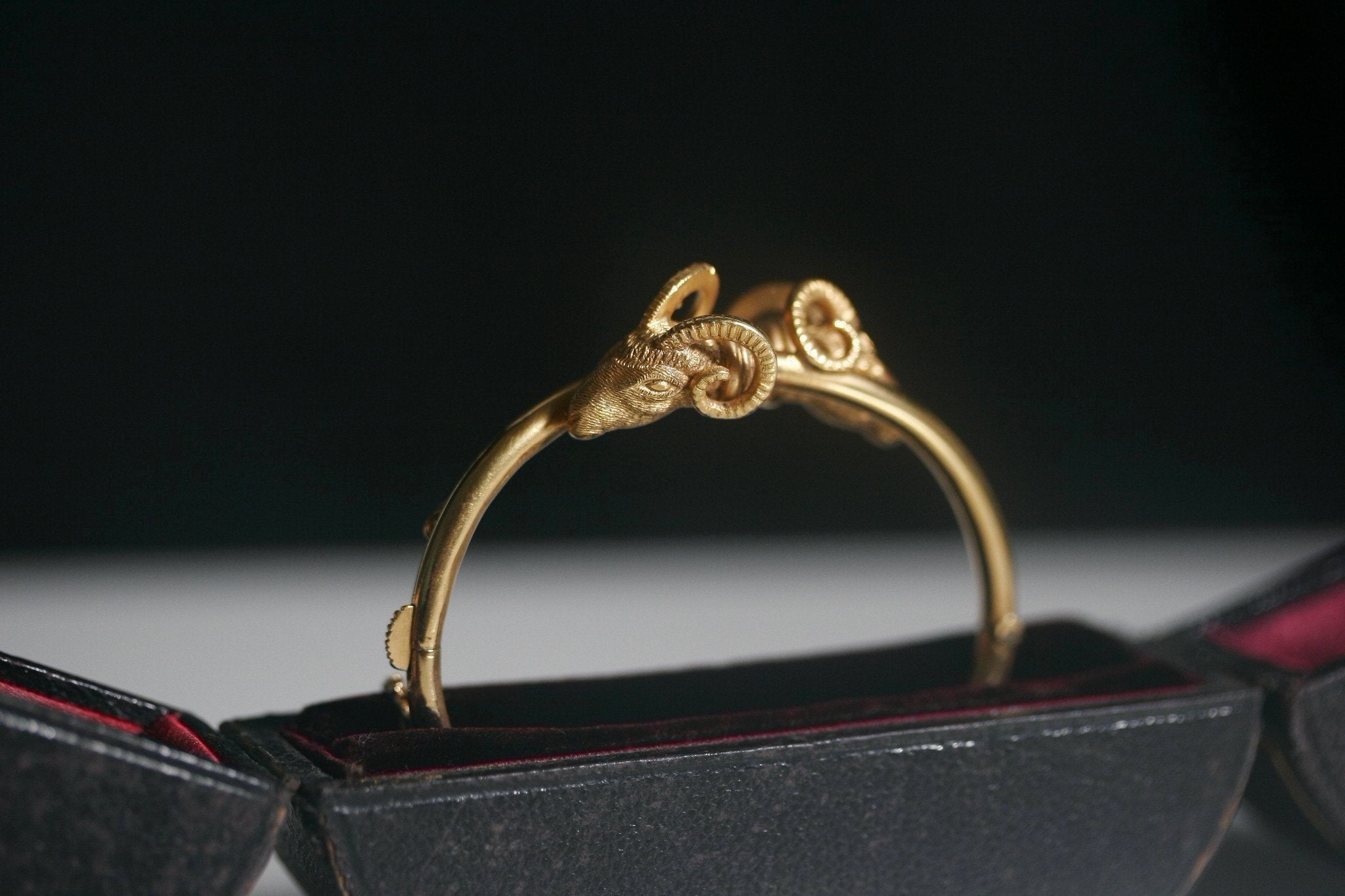 Victorian-Style Rams Head Bangle Bracelet