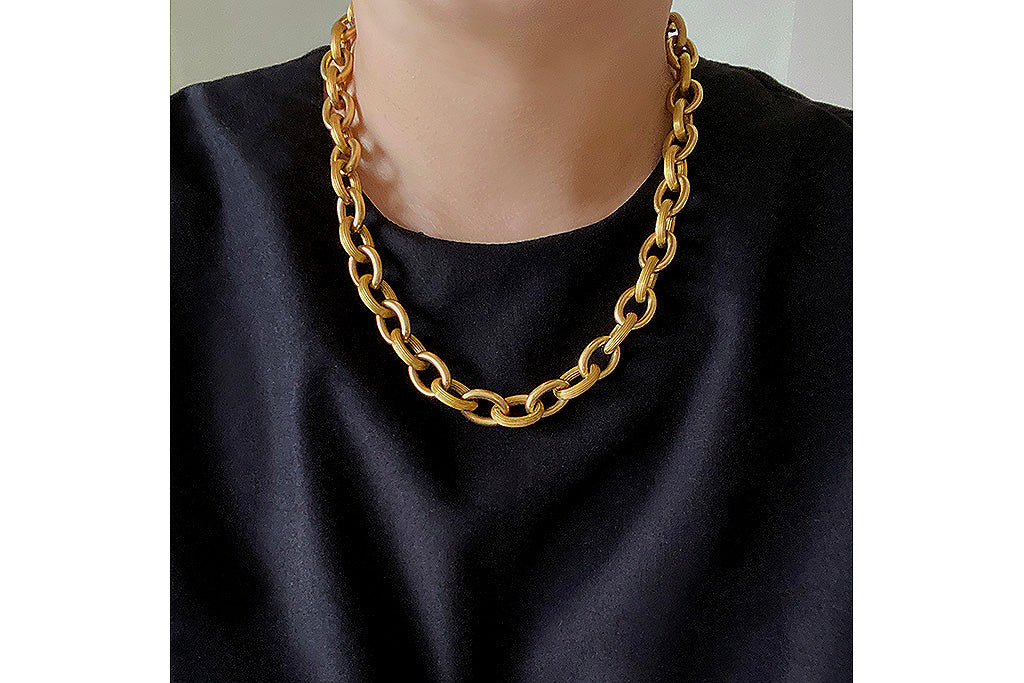 Buy Accessorize London Real Gold Plated Z Chunky Paperclip Chain Necklace  For Women Online